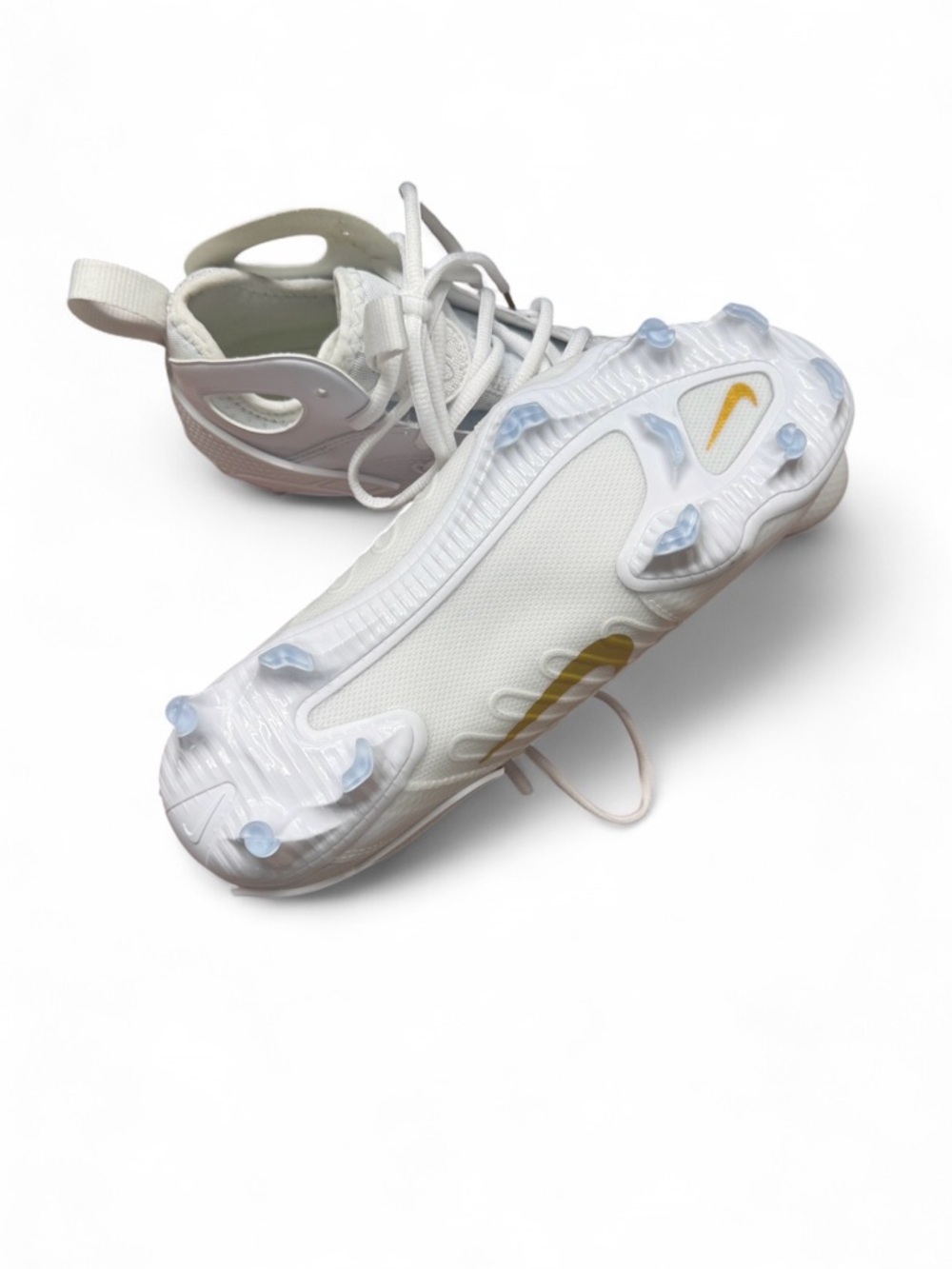 Nike Huarache 9 Elite Men’s Lacrosse Cleats White Metallic Vivid Gold Size 7.5 - Picture 5 of 7